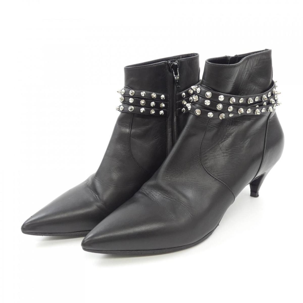 Saint Laurent Short Boots Shoes EU 37.5 US 7.5 Black Authentic