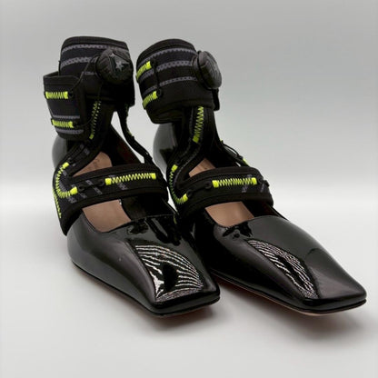 Christian Dior Roger Vivier Shoes Pumps Heel EU 37.5 US 7.5 Patent Leather Black