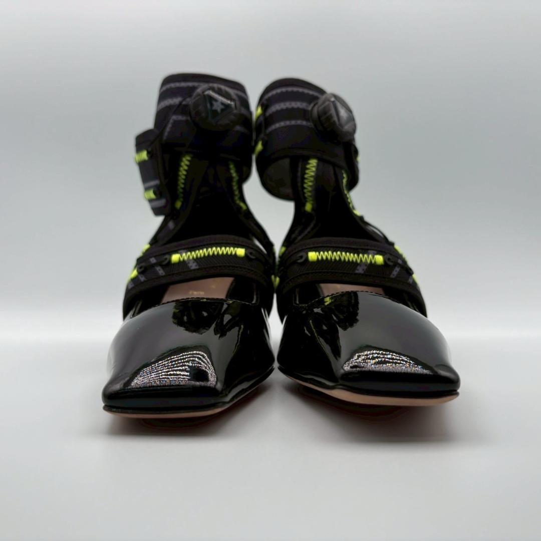 Christian Dior Roger Vivier Shoes Pumps Heel EU 37.5 US 7.5 Patent Leather Black