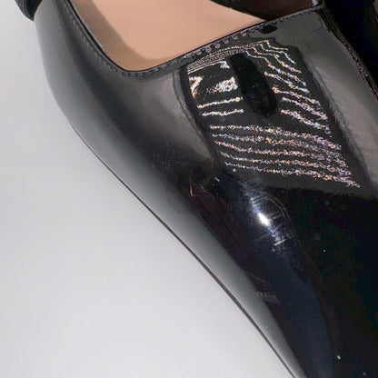 Christian Dior Roger Vivier Shoes Pumps Heel EU 37.5 US 7.5 Patent Leather Black