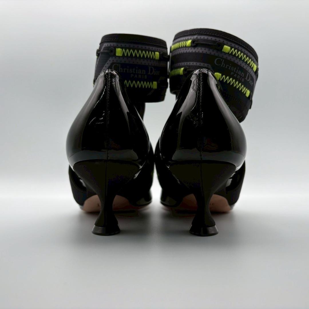 Christian Dior Roger Vivier Shoes Pumps Heel EU 37.5 US 7.5 Patent Leather Black