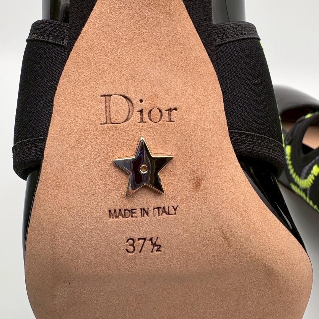 Christian Dior Roger Vivier Shoes Pumps Heel EU 37.5 US 7.5 Patent Leather Black