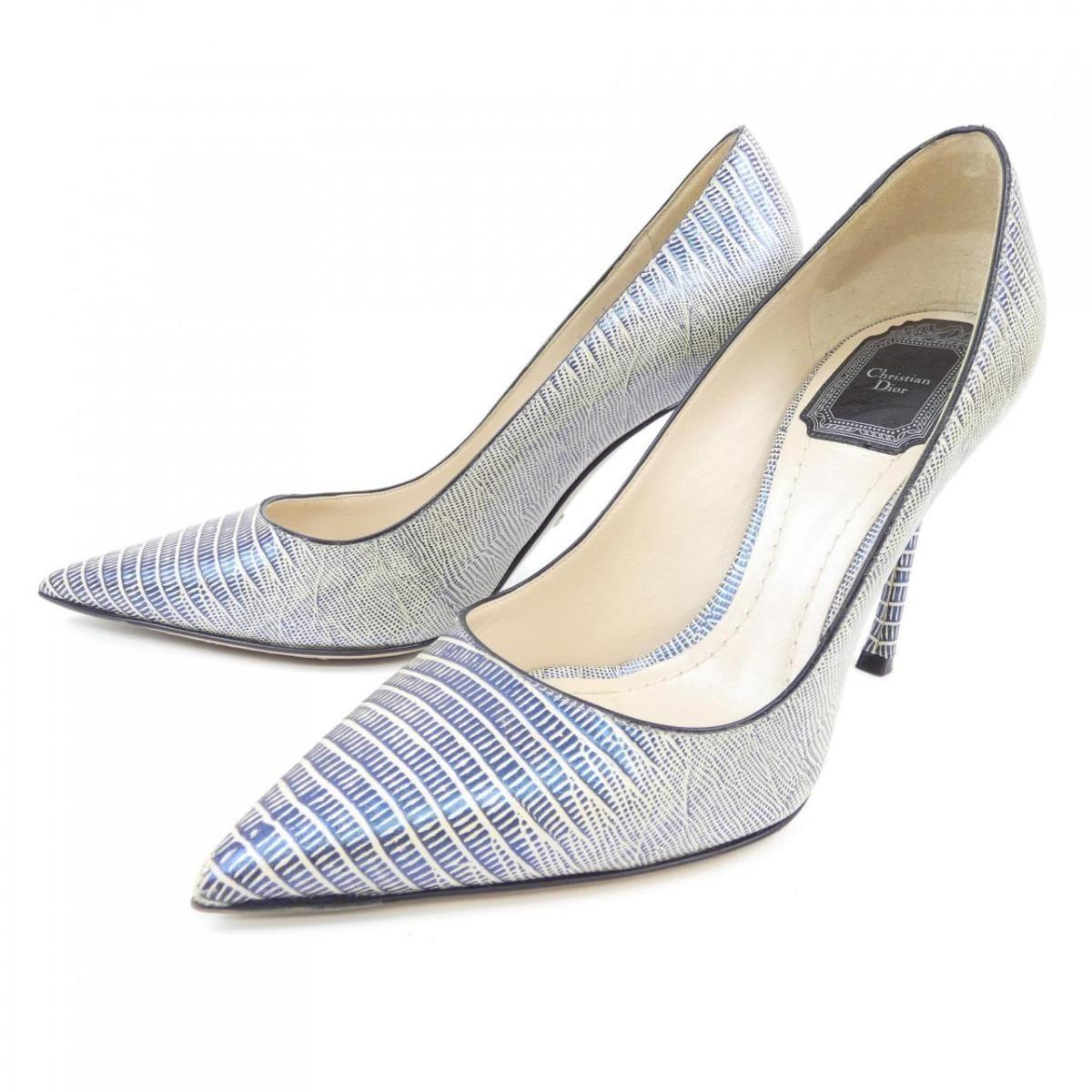 Christian Dior Shoes Pumps Heel EU 36 US 6 Beige Navy Authentic