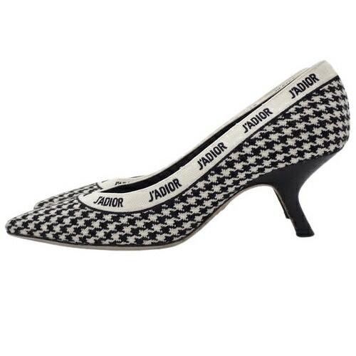 Christian Dior Shoes Pumps Heel J'ADIOR EU 37.5 US 7.5 White Black Authentic