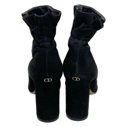 Christian Dior Short Boots Shoes EU 36 US 6 Suede Black Authentic