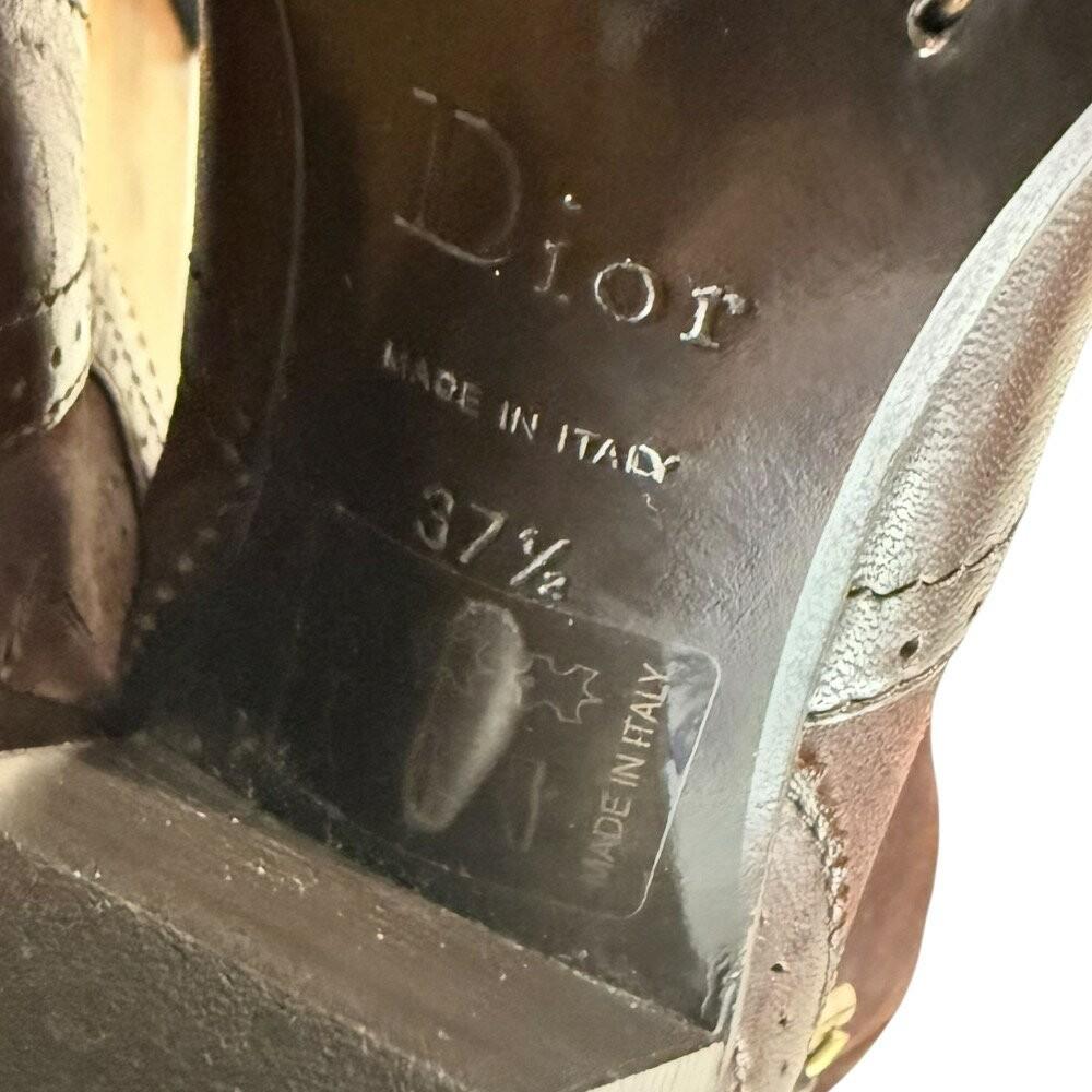 Christian Dior Long Boots Shoes EU 37.5 US 7.5 Suede Brown Authentic