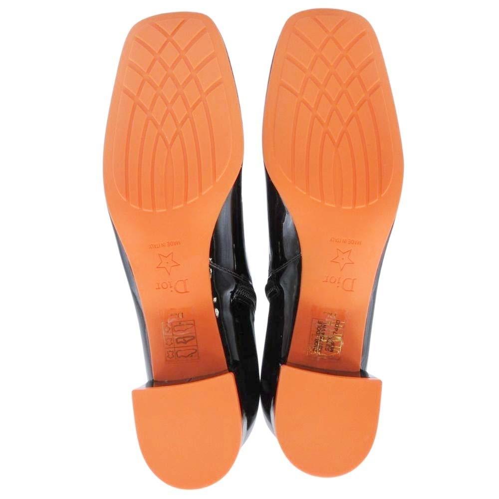 Christian Dior Long Boots Shoes CD EU 37.5 US 7.5 Patent Leather Black Authentic