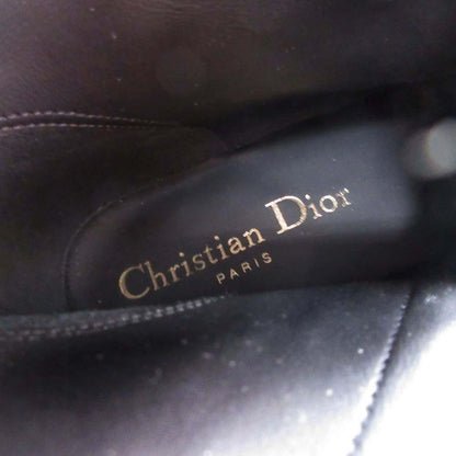 Christian Dior Long Boots Shoes CD EU 37.5 US 7.5 Patent Leather Black Authentic