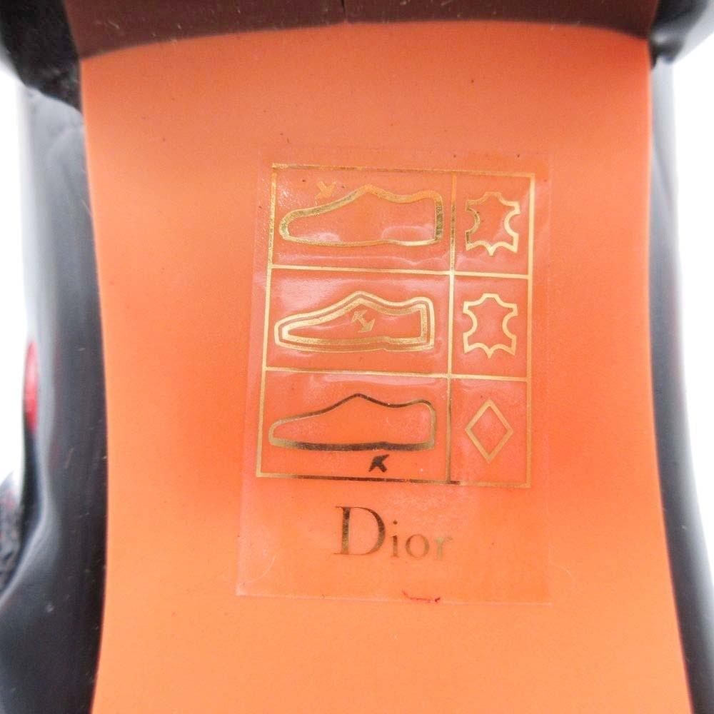 Christian Dior Long Boots Shoes CD EU 37.5 US 7.5 Patent Leather Black Authentic