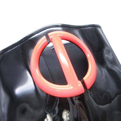 Christian Dior Long Boots Shoes CD EU 37.5 US 7.5 Patent Leather Black Authentic