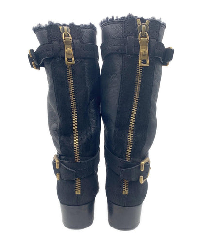 Christian Dior Long Boots Shoes EU 37 US 7 Black Authentic