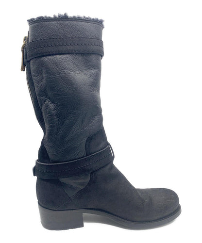 Christian Dior Long Boots Shoes EU 37 US 7 Black Authentic
