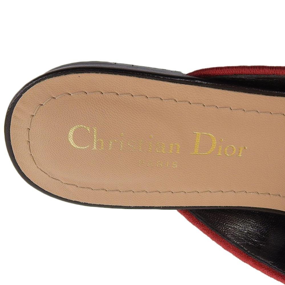 Christian Dior Sandals Shoes Mule DIOR AMOUR EU 36.5 US 6.5 Canvas Black Auth