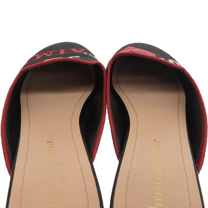 Christian Dior Sandals Shoes Mule DIOR AMOUR EU 36.5 US 6.5 Canvas Black Auth