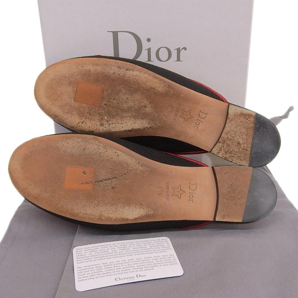 Christian Dior Sandals Shoes Mule DIOR AMOUR EU 36.5 US 6.5 Canvas Black Auth