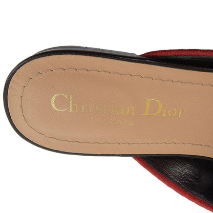Christian Dior Sandals Shoes Mule DIOR AMOUR EU 36.5 US 6.5 Canvas Black Auth