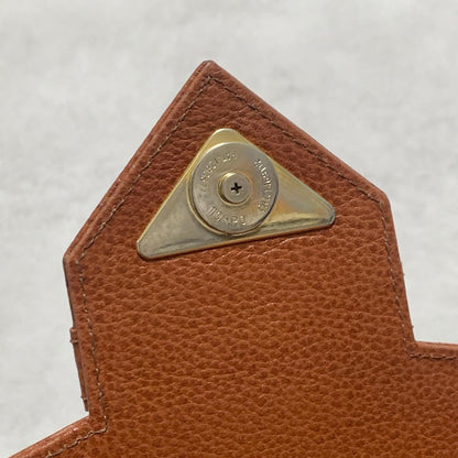 Saint Laurent Clutch Bag YSL Purse Handbag Leather Brown Gold Used  Authentic