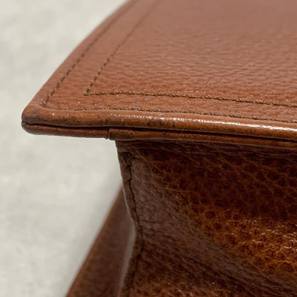 Saint Laurent Clutch Bag YSL Purse Handbag Leather Brown Gold Used  Authentic