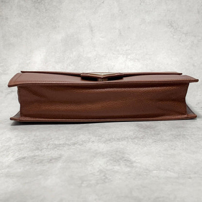 Saint Laurent Clutch Bag YSL Purse Handbag Leather Brown Gold Used  Authentic