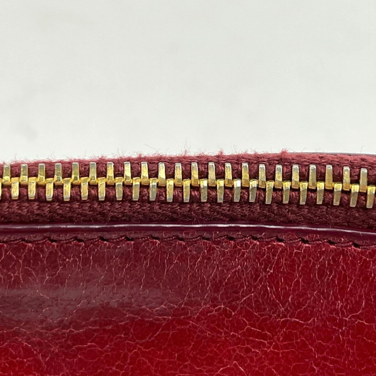 PRADA Shoulder Bag Purse Logo Leather Red Authentic