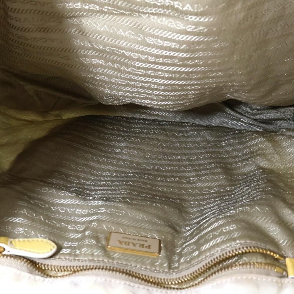 PRADA Hand Shoulder Bag Tote Purse 2way Logo White Authentic