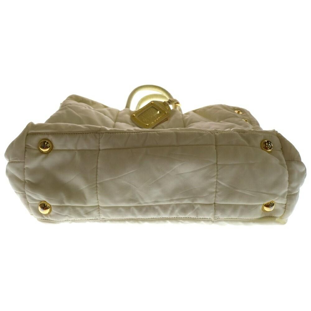 PRADA Hand Shoulder Bag Tote Purse 2way Logo White Authentic