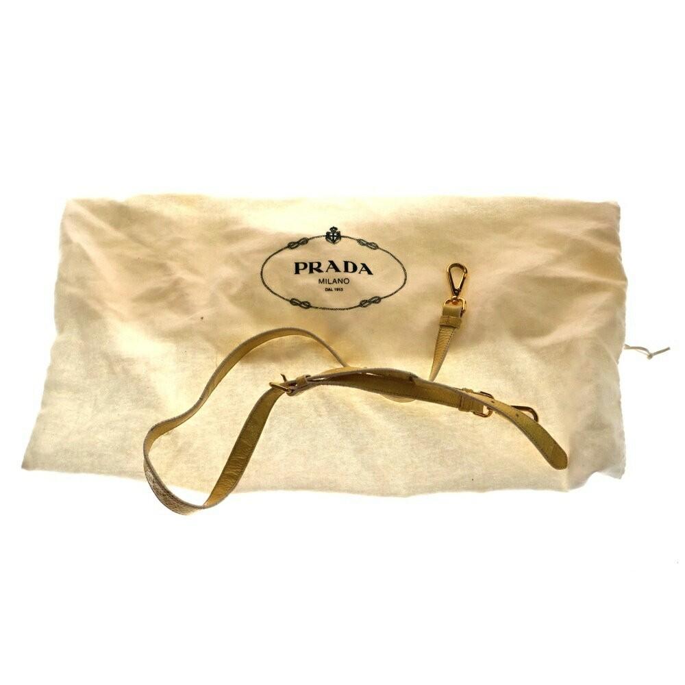 PRADA Hand Shoulder Bag Tote Purse 2way Logo White Authentic