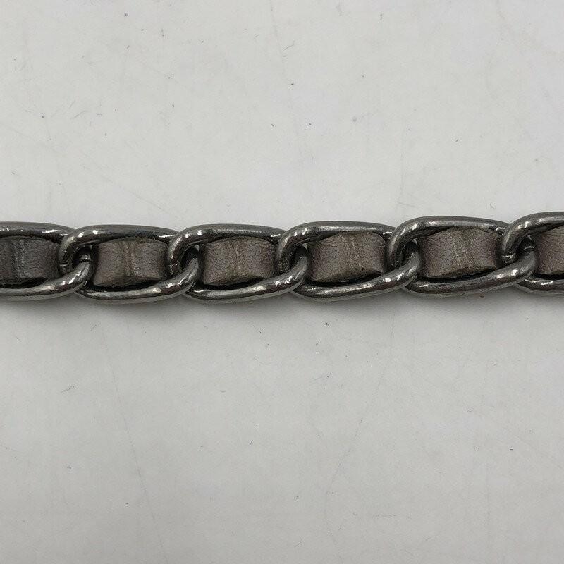 PRADA Shoulder Bag Purse Chain Leather Beige Authentic