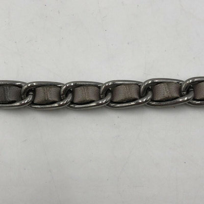 PRADA Shoulder Bag Purse Chain Leather Beige Authentic