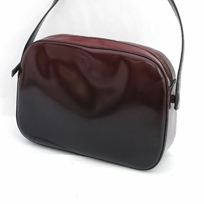 PRADA Shoulder Bag Purse Patent Leather Bordeaux Authentic