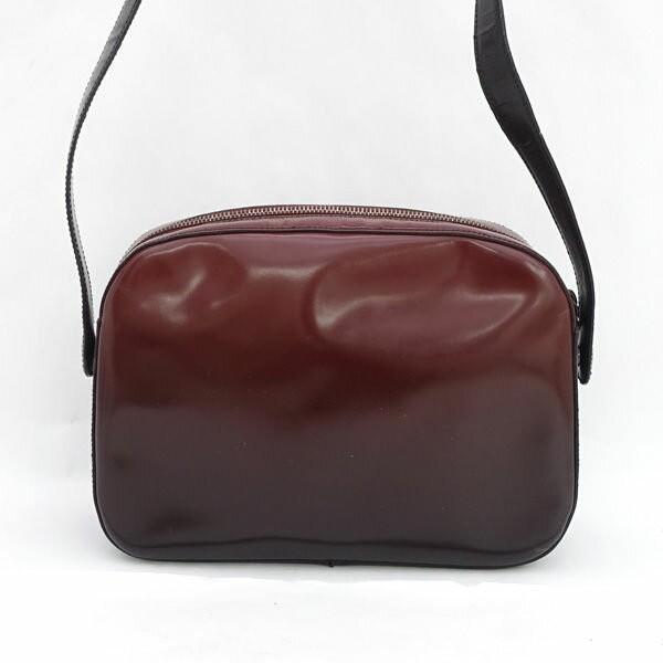 PRADA Shoulder Bag Purse Patent Leather Bordeaux Authentic
