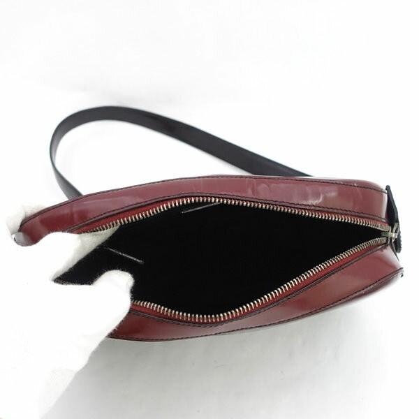 PRADA Shoulder Bag Purse Patent Leather Bordeaux Authentic