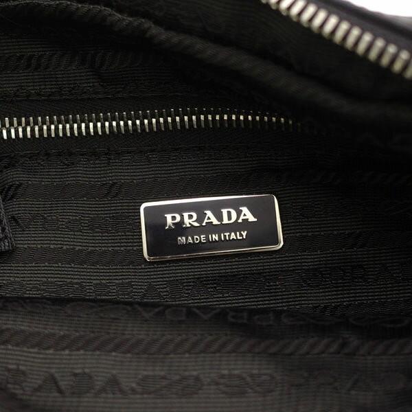 PRADA Shoulder Bag Purse Logo Green Brown Authentic