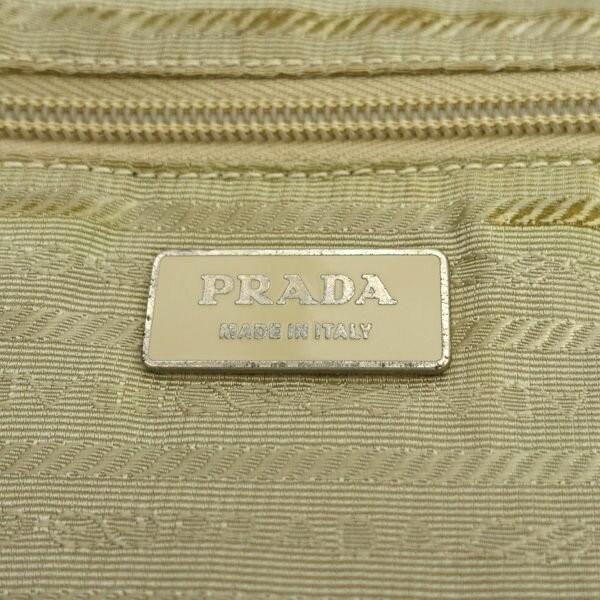 PRADA Shoulder Bag Purse Logo Nylon Beige Authentic