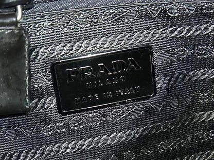 PRADA Hand Bag Tote Purse Patent Leather Bordeaux Black Authentic