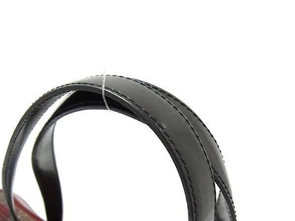 PRADA Hand Bag Tote Purse Patent Leather Bordeaux Black Authentic