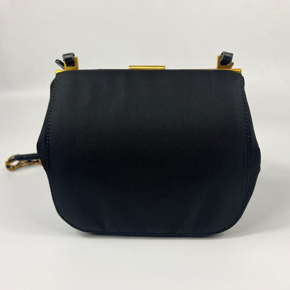 PRADA Shoulder Bag Purse Chain Logo Nylon Black Authentic