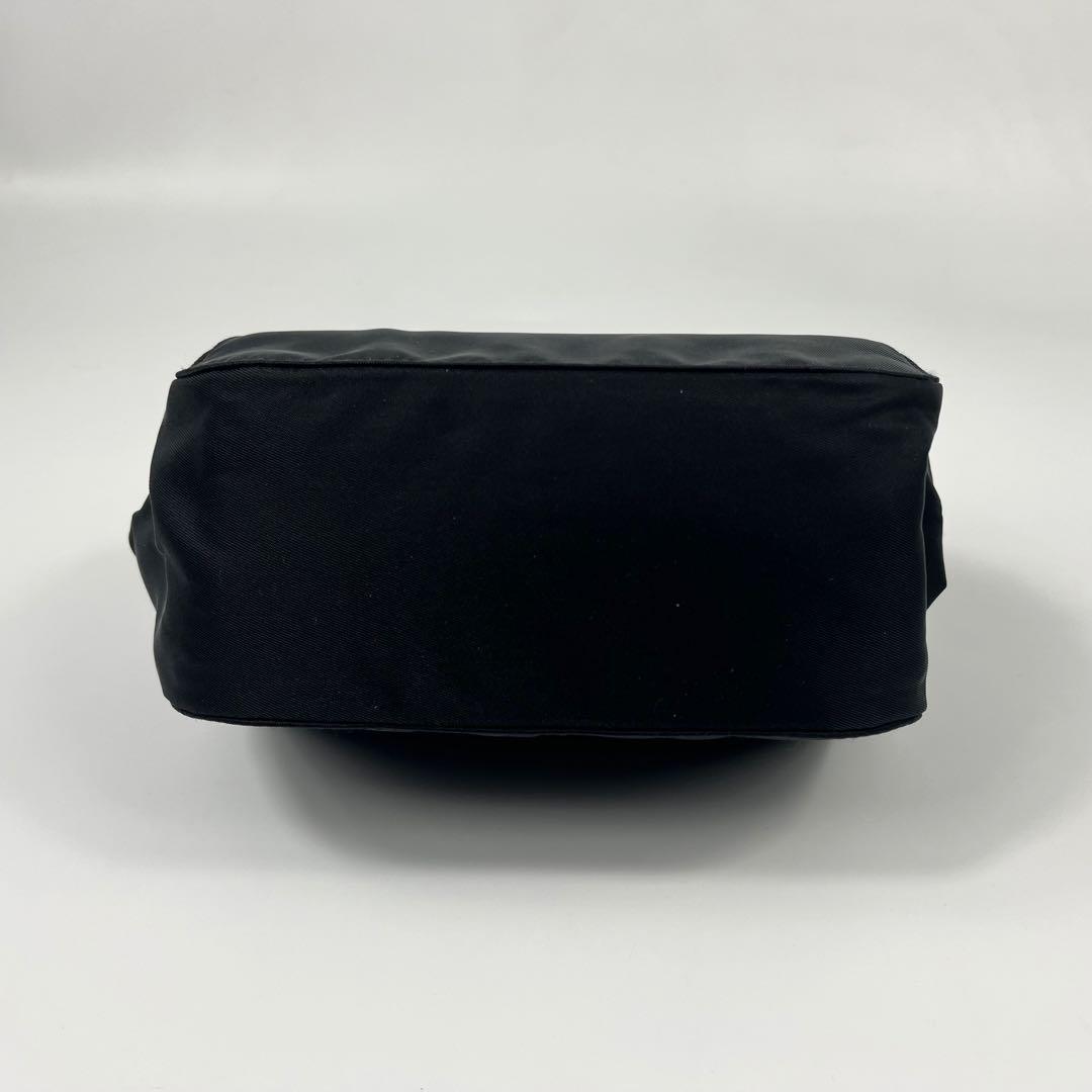 PRADA Shoulder Bag Purse Chain Logo Nylon Black Authentic