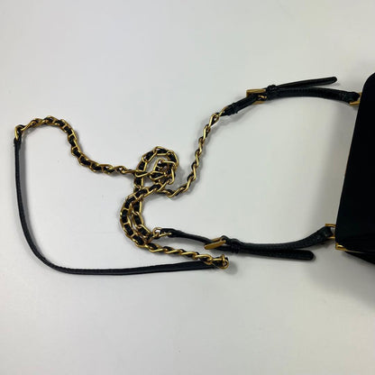 PRADA Shoulder Bag Purse Chain Logo Nylon Black Authentic