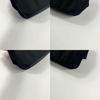 PRADA Shoulder Bag Purse Chain Logo Nylon Black Authentic