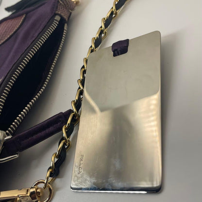PRADA Shoulder Bag Purse Mini Wallet Logo Nylon Purple Authentic