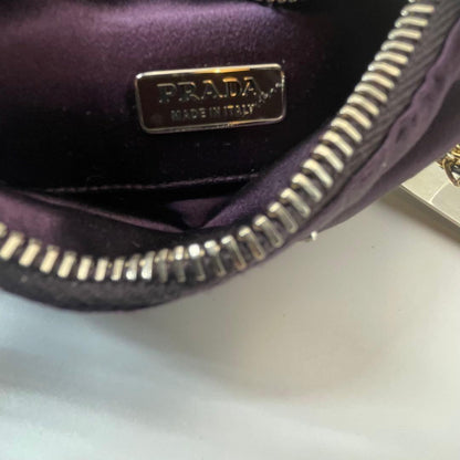 PRADA Shoulder Bag Purse Mini Wallet Logo Nylon Purple Authentic