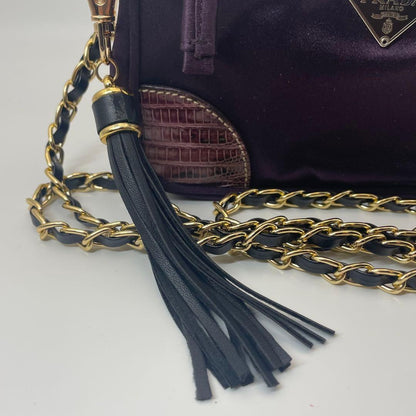 PRADA Shoulder Bag Purse Mini Wallet Logo Nylon Purple Authentic