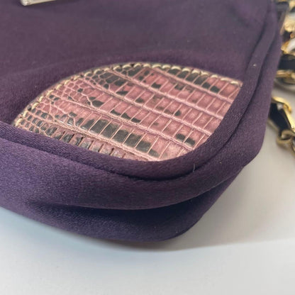 PRADA Shoulder Bag Purse Mini Wallet Logo Nylon Purple Authentic
