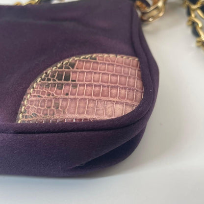 PRADA Shoulder Bag Purse Mini Wallet Logo Nylon Purple Authentic