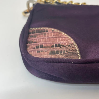 PRADA Shoulder Bag Purse Mini Wallet Logo Nylon Purple Authentic