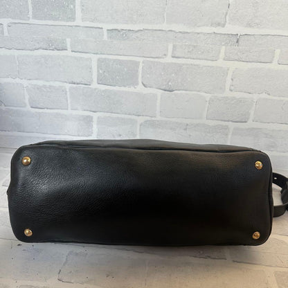 PRADA Hand Shoulder Bag Tote Purse 2way Logo Leather Black Authentic
