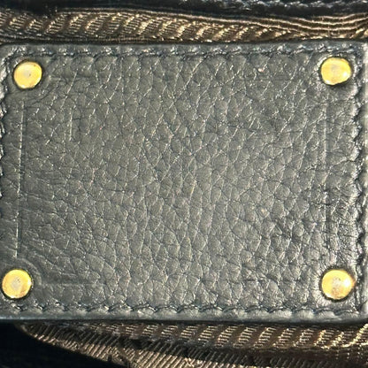 PRADA Hand Shoulder Bag Tote Purse 2way Logo Leather Black Authentic