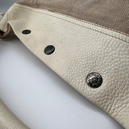 PRADA Shoulder Bag Purse Leather Beige Authentic