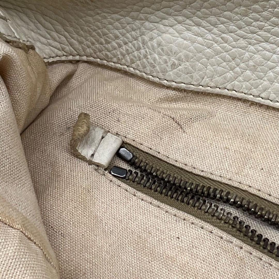 PRADA Shoulder Bag Purse Leather Beige Authentic